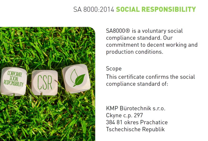 SA8000:2014 - sociálně odpovědná firma